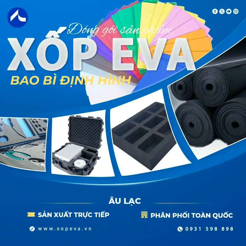 Nhà máy giày dép dùng EVA cho đế, lót, miếng đệm và chi tiết giảm chấn